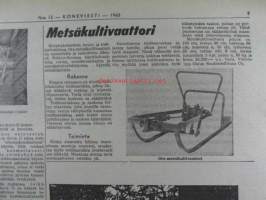 Koneviesti 1962 nr 12 -mm. Ojanperkauslaite maataloustraktoria varten - Syväpaja SPK 120, Hydrauliikka - traktorin kehityksen avain, Heinänkorjuukoneita - kuvat