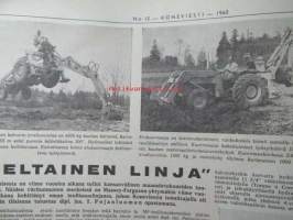 Koneviesti 1962 nr 12 -mm. Ojanperkauslaite maataloustraktoria varten - Syväpaja SPK 120, Hydrauliikka - traktorin kehityksen avain, Heinänkorjuukoneita - kuvat