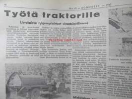 Koneviesti 1962 nr 12 -mm. Ojanperkauslaite maataloustraktoria varten - Syväpaja SPK 120, Hydrauliikka - traktorin kehityksen avain, Heinänkorjuukoneita - kuvat