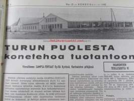 Koneviesti 1962 nr 12 -mm. Ojanperkauslaite maataloustraktoria varten - Syväpaja SPK 120, Hydrauliikka - traktorin kehityksen avain, Heinänkorjuukoneita - kuvat