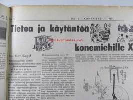 Koneviesti 1962 nr 12 -mm. Ojanperkauslaite maataloustraktoria varten - Syväpaja SPK 120, Hydrauliikka - traktorin kehityksen avain, Heinänkorjuukoneita - kuvat