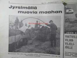 Koneviesti 1962 nr 14 -mm. Elmia 1962. Itsesitojia Fella - JF kevytsitoja - McCormick D-7 - HErkules - JF -etusitoja TF5K, Leikkuupuimurit kuvina, Viljankuivurit