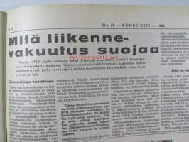 Koneviesti 1962 nr 17 -mm. Claeys &quot;Armada&quot; leikkuupuimuri, Kaivuukonemiehet kertovat Lasse Silver - Toivo Salmi - Matti Wilo - Taisto Rahkonen - Antti Heikkilä -