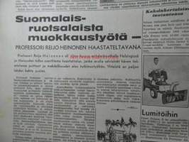 Koneviesti 1964 nr 1 -mm. Liekinheitin maatalouskoneena, Siilotyyppinen varastokuivuri, Ojalinko - uutuuslaite ojien avaamiseen, &quot;pitkä käsivarsi&quot;