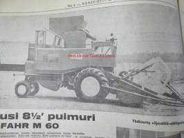 Koneviesti 1964 nr 6 -mm. Uusi 8 1/2 puimuri - Fahr M 60, Pitkälle automatisoitu tiiliputkitehdas - Riihimäki Paloheimo, Teknisiä tietoja kylvökoneista,