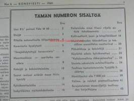 Koneviesti 1964 nr 6 -mm. Uusi 8 1/2 puimuri - Fahr M 60, Pitkälle automatisoitu tiiliputkitehdas - Riihimäki Paloheimo, Teknisiä tietoja kylvökoneista,