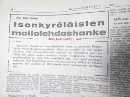 Koneviesti 1964 nr 6 -mm. Uusi 8 1/2 puimuri - Fahr M 60, Pitkälle automatisoitu tiiliputkitehdas - Riihimäki Paloheimo, Teknisiä tietoja kylvökoneista,