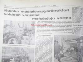 Koneviesti 1964 nr 6 -mm. Uusi 8 1/2 puimuri - Fahr M 60, Pitkälle automatisoitu tiiliputkitehdas - Riihimäki Paloheimo, Teknisiä tietoja kylvökoneista,
