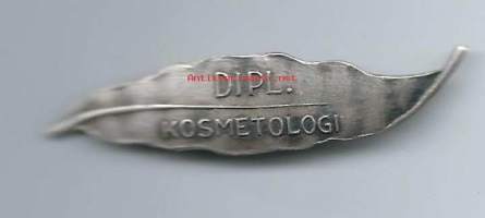 Diplomikosmetologi - rintamerkki 15x60 mm  hopeaa