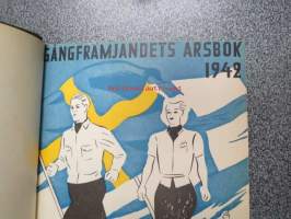 Miljonernas marsch - Folkvandringarna 1940-41 - Gångfrämjandets årsbok 1942 - En särskild upplaga 300 exemplar / nummer 30 -erikoissidos, numeroitu, käsittelee