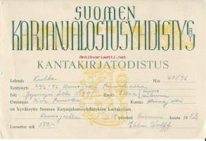 Kantakirjatodistus  Lehmä Kulta synt 1946 Kuusjoen Ruuskalla