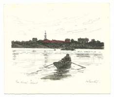 Soutaja, Fiskö Åland  signeerattu grafiikka 1/10  , 16x18 cm kehystämätön