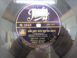 Pathé PA 2443 Simone Alma - Temptation / Saint Louis Blues -savikiekkoäänilevy, 78 rpm