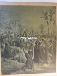 Jeesuksen tulo Jerusalemiin -uskonnollinen painokuva 