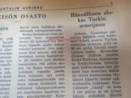 Naantalin Aurinko 1953 nr 1 -aikakaudellensa tyypillinen kantaaottava ja samalla viihteellinen julkaisu