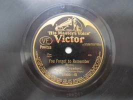 His Master´s Voice Victor 19906 Jesse Crawford - You Forgot to Remember / Sleepy Time Gal -savikiekkoäänilevy, 78 rpm