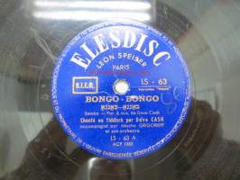 Elesdisc LS-63, Dave Cash - Les Fruilles Mortes / Bongo Bongo -savikiekkoäänilevy, 78 rpm, jidditshinkielinen?