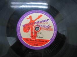 Metronome B 267, Patti Page - Why Don´t You Believe Me / The Doggie In The Window -savikiekkoäänilevy, 78 rpm
