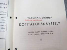 Varsinais-Suomen Kotitalous näyttely Turussa, Martin kansakoulussa 16.-18. päivinä heinäkuuta 1938 -ohjelmakirja