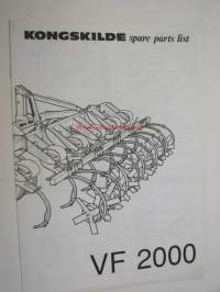 Kongskilde VF2000 spare parts list -varaosaluettelo