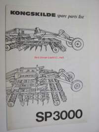 Kongskilde SP3000 spare parts list -varaosaluettelo