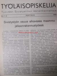 Työläisopiekelija 1940 - sidottu vuosikerta