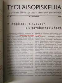 Työläisopiekelija 1940 - sidottu vuosikerta