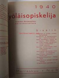Työläisopiekelija 1940 - sidottu vuosikerta