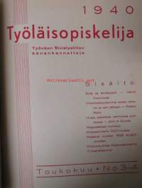 Työläisopiekelija 1940 - sidottu vuosikerta