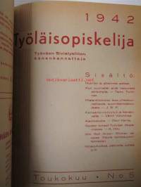 Työläisopiekelija 1942 - sidottu vuosikerta