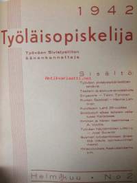Työläisopiekelija 1942 - sidottu vuosikerta