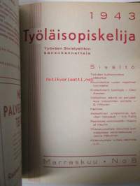 Työläisopiekelija 1943 - sidottu vuosikerta
