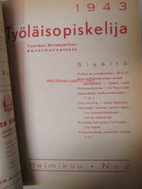Työläisopiekelija 1943 - sidottu vuosikerta