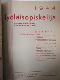 Työläisopiekelija 1944 - sidottu vuosikerta