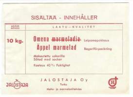 Omena marmeladia 10 kg  -  tuote-etiketti  1940-luku