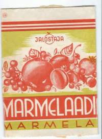 Marmelaadi -  tuote-etiketti  1940-luku