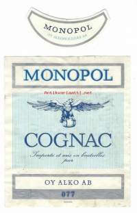 Monopol Cognac   nro 077 - viinaetiketti