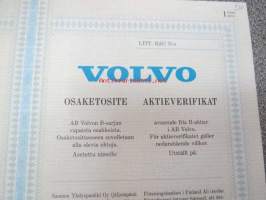 Volvo osaketosite 1 B-sarjan osake, 31.8.1988, LITT. BAU -osaketodiste