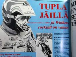 MP 1 lehti 1984 nr 7 -Moottoripyörälehti, katso sisältö kuvista tarkemmin. Koeajossa laverda 125 LB Sport. keskiaukeamakuva: Harley-Davidson  KR 750