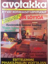 Avotakka 1984 nr 10, Hyvin eletty talo - Irma ja Lasse Ollinkari, Kotimaiset lepotuolit, Stundars on mallina muille - katso sisällysluettelo kuvasta.