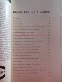Kaunis Koti 1968 nr 5, Kansikuva Mika Gnüpfer, Vuoteet,  Konferenssi Suomenlinna, Kesäillat, Tapetit palaavat, Pop-huone, Talo Kohonen, ym.