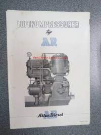 Atlas-Diesel luftkompresser typ AR, R2A6 + Tryckluftverktyg -ilmakompressorit ja painelimatyökalut -myyntiesitteet