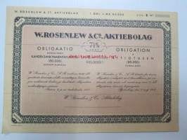 W. Rosenlew &amp; Co, aktiebolag 7 1/4% Obligaatio määrältään 80 000 mkLitt. B Obligation 1957 -obligaatiolaina, blanco