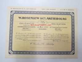 W. Rosenlew &amp; Co, aktiebolag 7 1/4% Obligaatio määrältään 800 000 mk Litt. A Obligation 1957 -obligaatiolaina, blanco