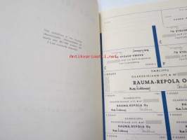 Rauma-Repola Oy, Helsinki 1956, Litt. A, 1 osake á 1 000 mk = 1 000 mk -osakekirja, blanco
