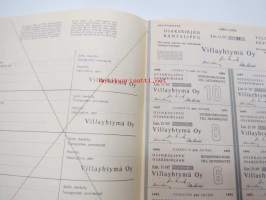 Villayhtymä Oy, Helsinki 1959, Litt. D, 500 osaketta á 5 000 mk = 2 500 000 mk -osakekirja, blanco
