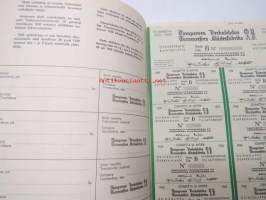 Tampereen Verkatehdas Oy, Tampere 1949, Sarja B 10 osaketta á 4 000 = 40 000 mk -osakekirja, blanco, makuleras-leimattu