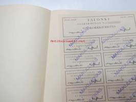 Oy Korkkieristys, Helsinki 1938, 1 osake á 1 000 mk = 1 000 mk -osakekirja, blanco, makuleras-leimattu