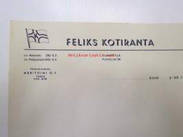 Feliks Kotiranta (varustamo, SS Maininki, SS Pohjanlahti) Rymättylä -liikekirjearkki