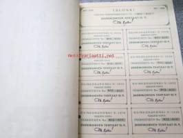 Juurikorven Tehtaat  O. Y., Juurikorpi 1916, 500 mk -osakekirja, käyttämätön, makuleras-leimattu